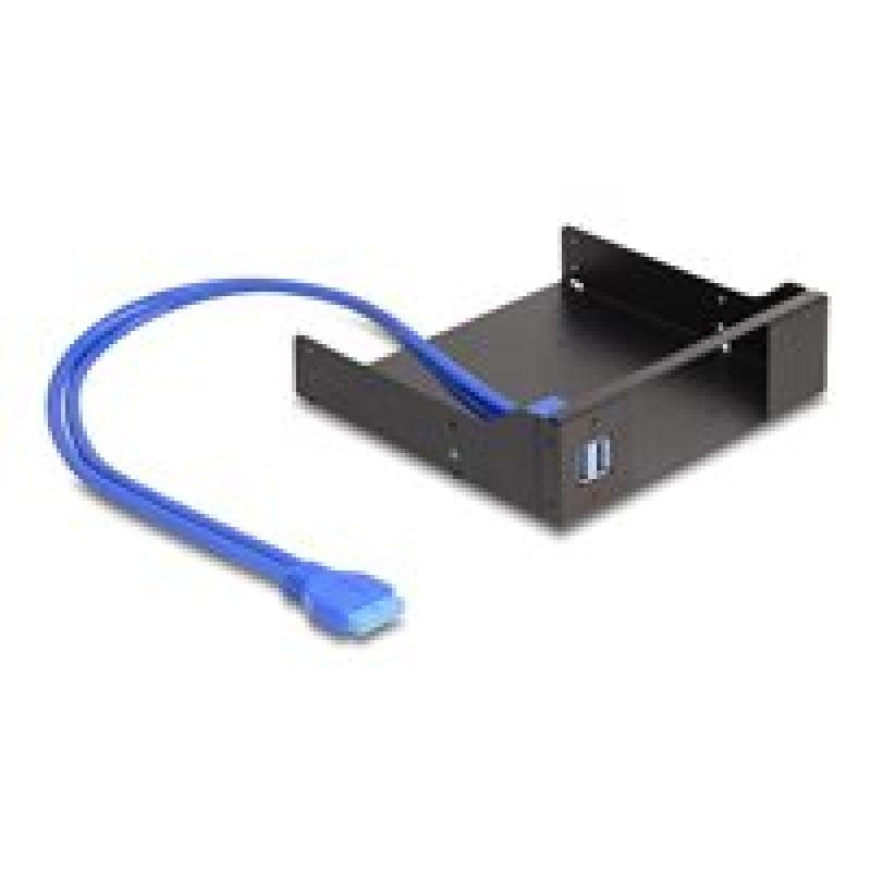 DELOCK 5.25″ Metall Einbaurahmen für Slim Bay Wechselrahmen mit USB 5 Gbps Hub