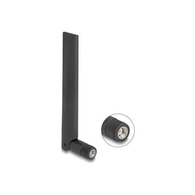 DELOCK WiFi 6E Antenne RP-SMA Stecker 3 dBi omnidirektional mit Kippgelenk schwarz