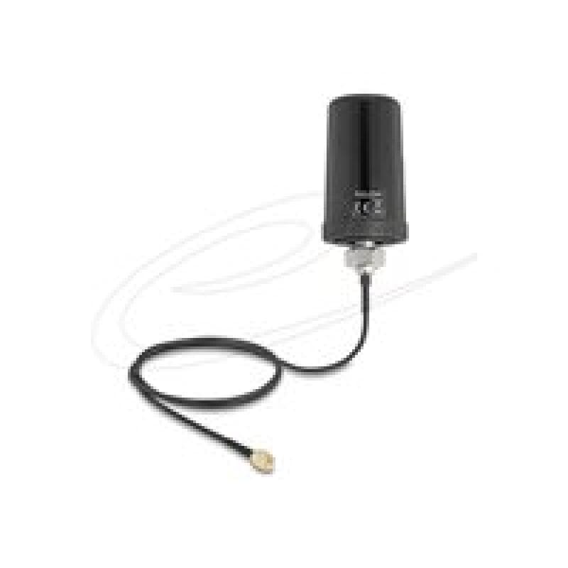 DELOCK 5G LTE GNSS WiFi 6 Antenne SMA Stecker 1,1 - 4,0 dBi omnidirektional mit Anschlusskabel ULA10