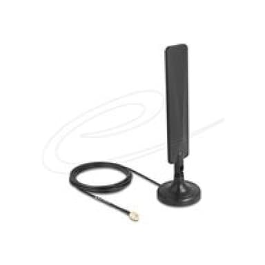 DELOCK 5G LTE Antenne SMA Stecker 3 dBi omnidirektional mit Anschlusskabel RG-174 3 m mit Kippgelenk