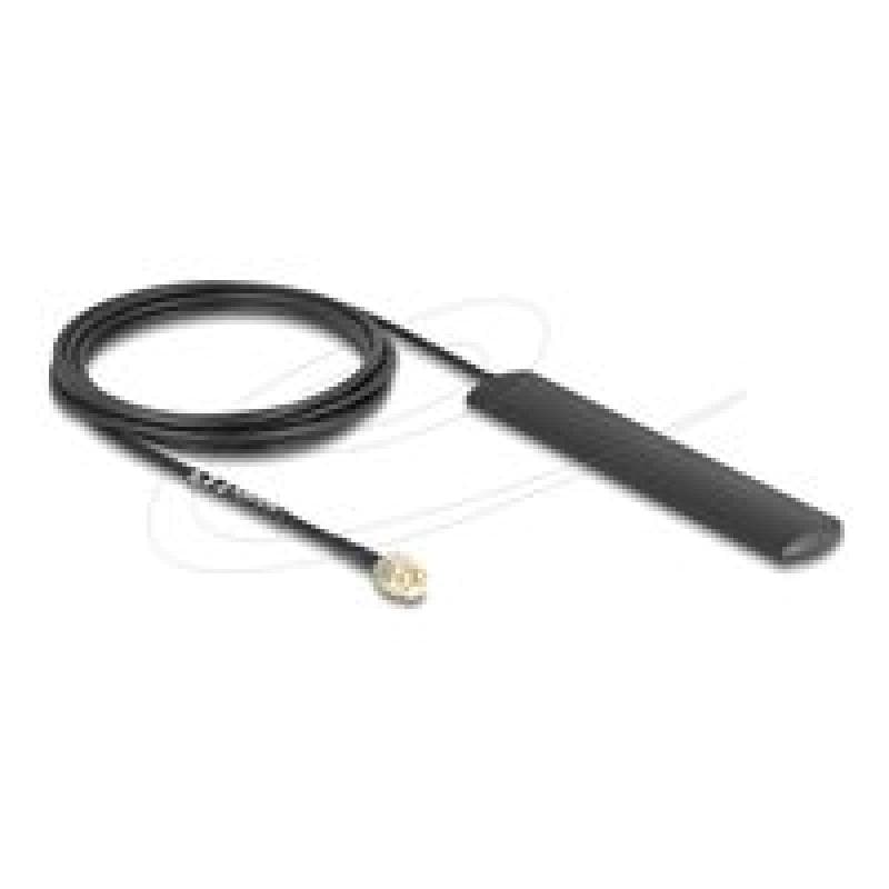 DELOCK WiFi 5,8 GHz Antenne RP-SMA Stecker 3 dBi omnidirektional mit Anschlusskabel RG-174 3 m