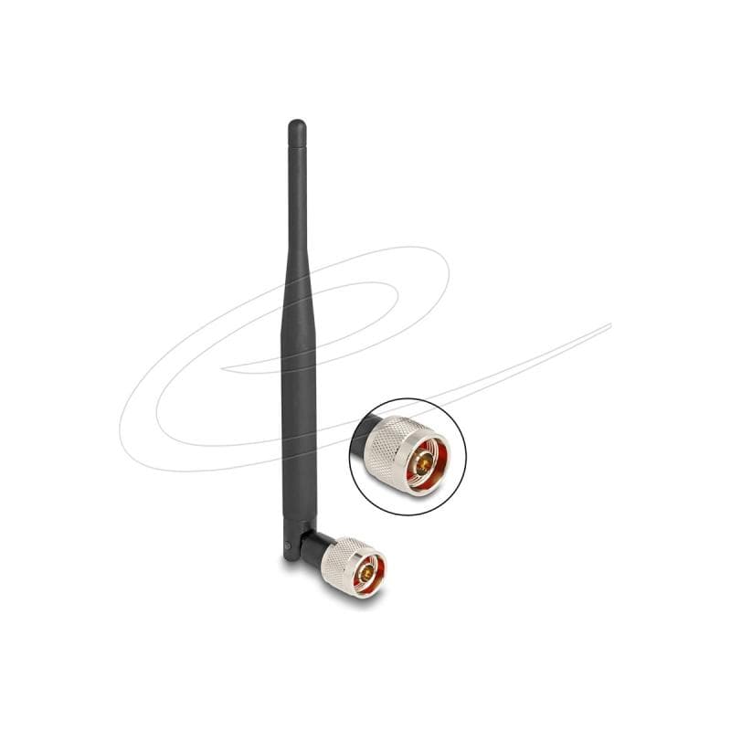 DELOCK WiFi 7 Antenne N Stecker 2 - 3 dBi 20,6 cm omnidirektional mit Kippgelenk