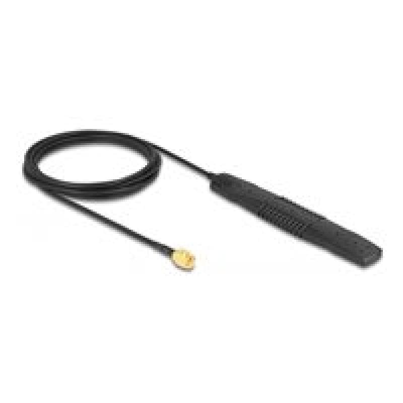 DELOCK 5G LTE, WLAN Antenne SMA Stecker 2,5 dBi omnidirektional starr schwarz Klebemontage