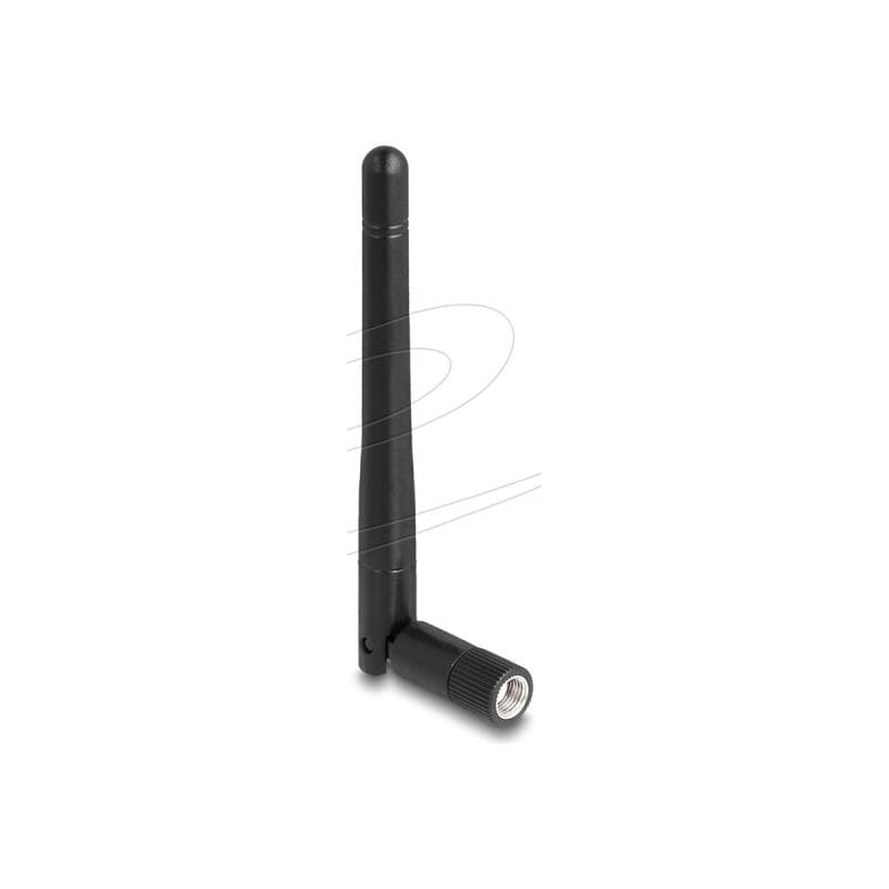 DELOCK WLAN 802.11 ac/ax/a/b/g/n Antenne RP-SMA Stecker 2 dBi omnidirektional mit Kippgelenk schwarz