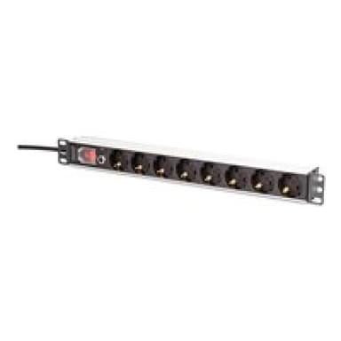 DIGITUS Steckdosenleiste 8-fach 19″ Alu. 1HE 2m schwarz