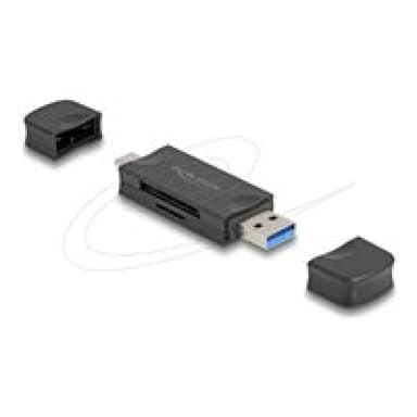 DELOCK Card Reader USB 5 Gbps USB-C/A für SD uns MicroSD  sw
