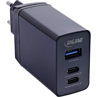 INLINE 3-Port TravelCharge, 65W USB-Netzteil, 2x USB-C, 1x USB-A, EU/UK/US