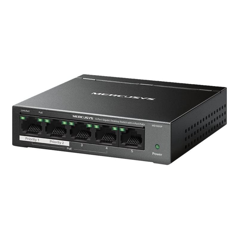 TP-LINK Mercusys MS105GP 5-Port Gigabit Desktop Switch