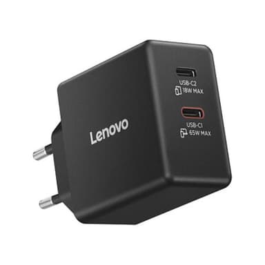 LENOVO Dual USB-C 65W GaN Charger Black EU