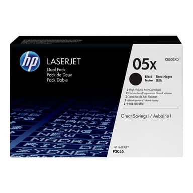 HP 05X 2er Pack Schwarz LaserJet Tonerpatrone (CE505XD)