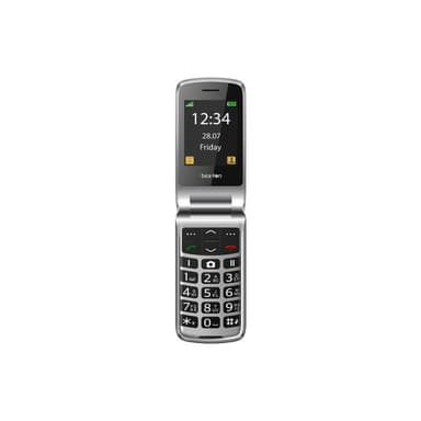 BEA-FON SL605 - 2G, Silver Line, Großtastenklapphandy, schwarz-silber ohne Netzteil 2G