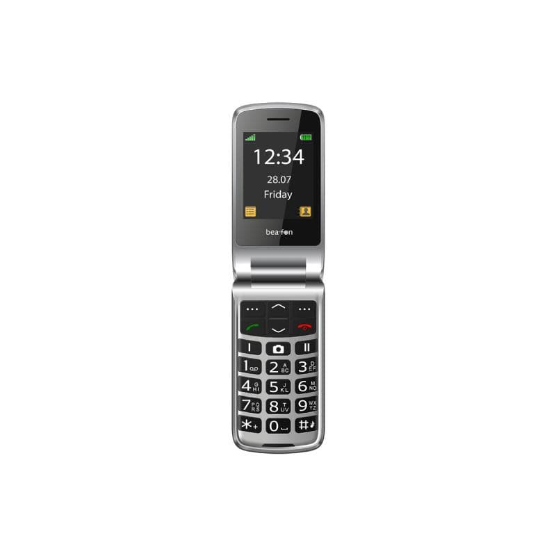BEA-FON SL605 - 2G, Silver Line, Großtastenklapphandy, schwarz-silber ohne Netzteil 2G