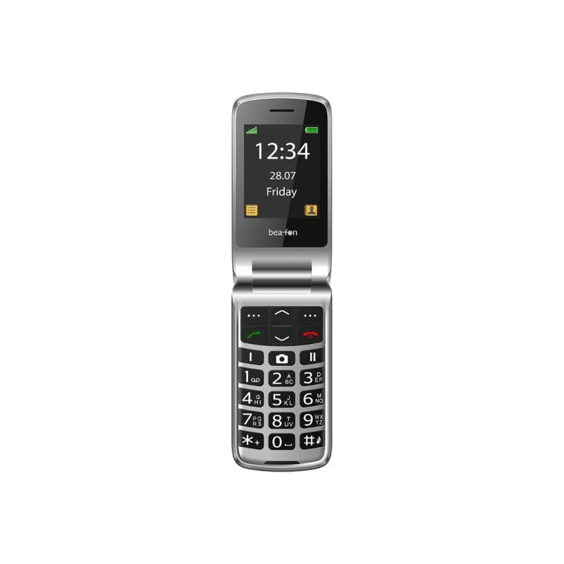 BEA-FON SL605 - 2G, Silver Line, Großtastenklapphandy, schwarz-silber ohne Netzteil 2G