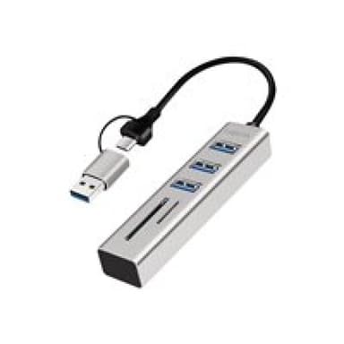 LOGILINK USB 3.0 HUB, 3x USB-A, SD/microSD-Slot, 5 Gbit/s