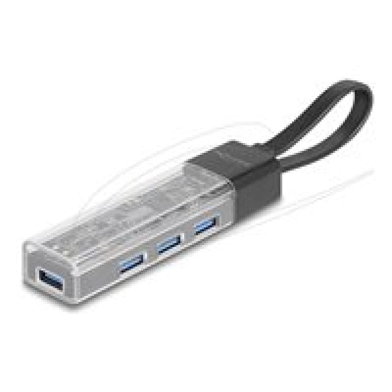 DELOCK 4 Port USB Hub 5 Gbps mit USB-A/C transparentes Gehäu