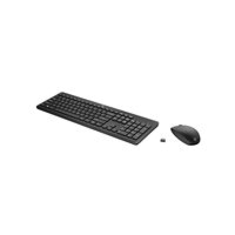 HP 235 - Tastatur-und-Maus-Set - 3-Zonen-Layout, flache Tastenreise - full size - kabellos - 2.4 GHz
