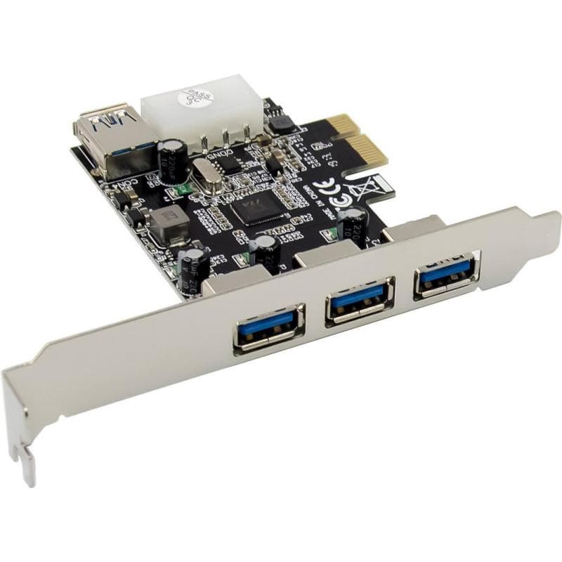INLINE PCIe Karte, 3x+1x USB 3.2 Gen.1, Molex kompatibler 4-Pin Stromanschluss