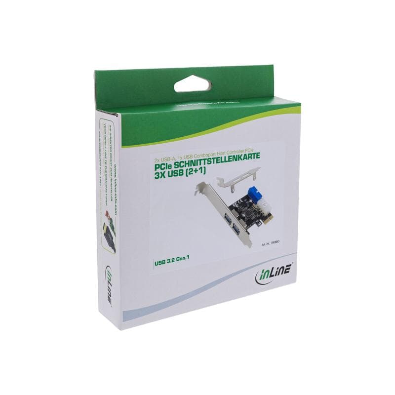 INLINE Schnittstellenkarte, 4x USB 3.2 Gen.1 (2+2), PCIe, Low Profile, VL805