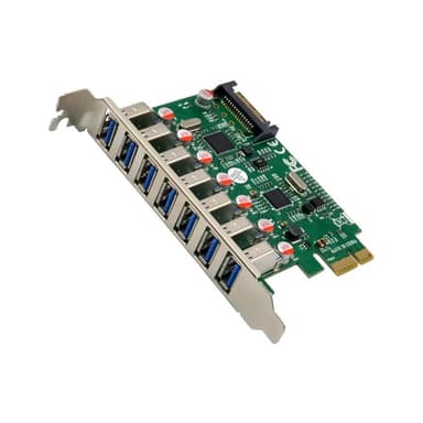 INLINE Schnittstellenkarte, 7x USB-A 3.2 Gen.1, PCIe, SATA Strom, VL805