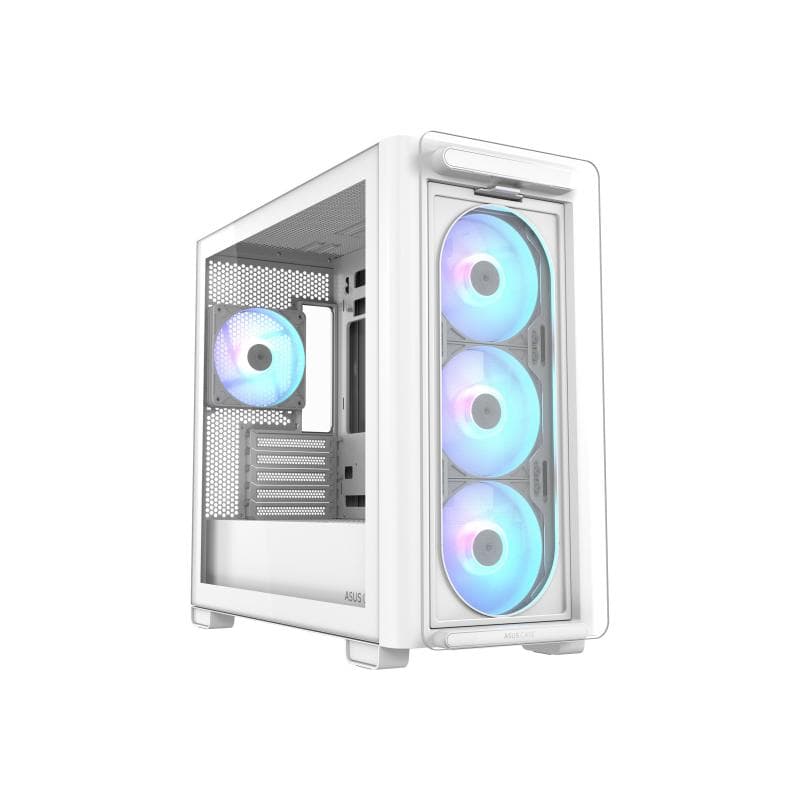 ASUS A23 Plus TG ARGB Micro-ATX Gaming Gehäuse mit Seitenfenster weiß