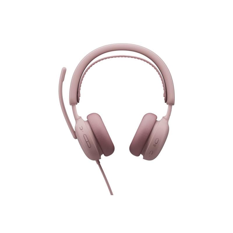 LOGITECH Zone Wired 2 for Business Rosé, Kabelgebundenes USB-Headset mit adaptiver Hybrid-ANC