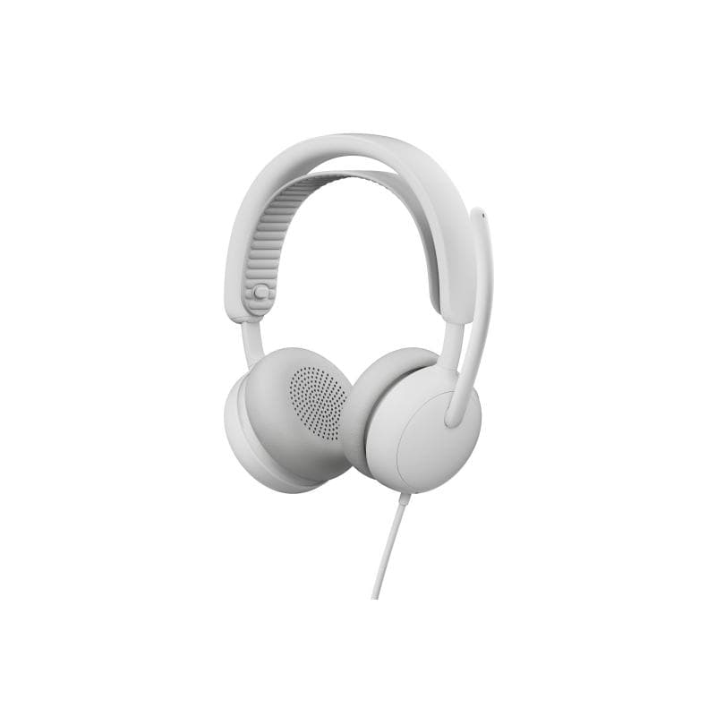 LOGITECH Zone Wired 2 for Business Weiß, Kabelgebundenes USB-Headset mit adaptiver Hybrid-ANC