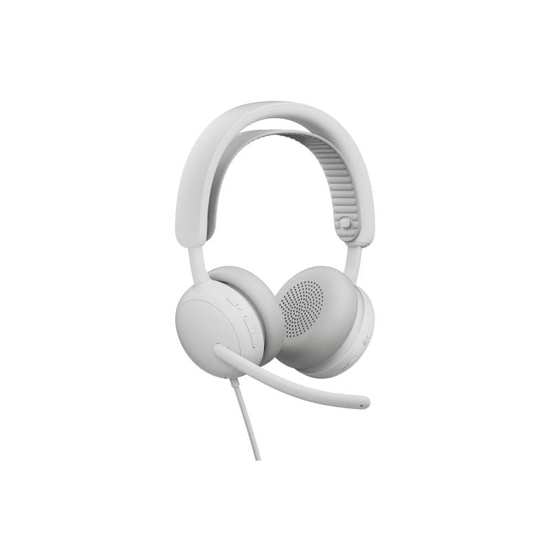 LOGITECH Zone Wired 2 for Business Weiß, Kabelgebundenes USB-Headset mit adaptiver Hybrid-ANC