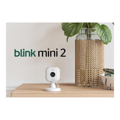 AMAZON Blink Mini 2 - smarte Plug-in-Sicherheitskamera mit HD-Nachtsicht, weiß
