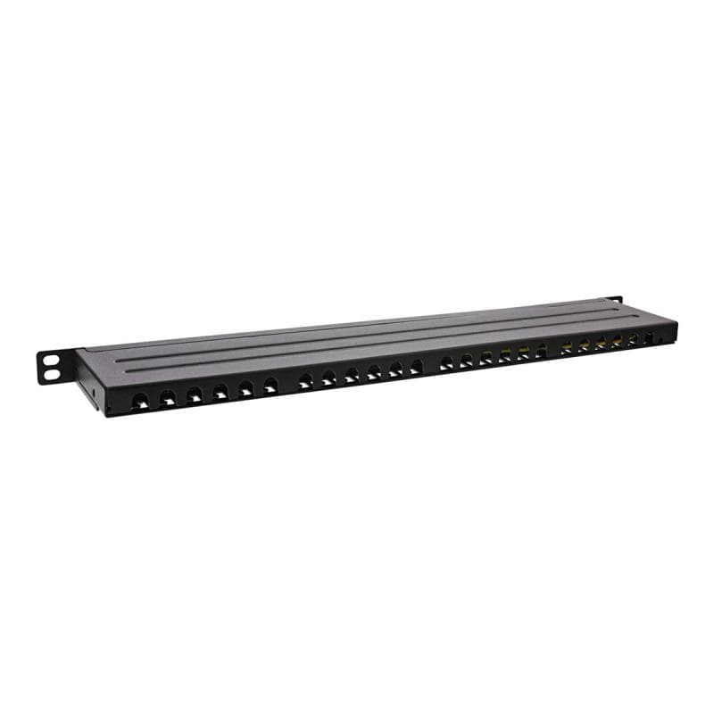 INLINE 19″ Patchfeld Cat.6A 0,5 HE 24-fach, mit Staubschutz, schwarz