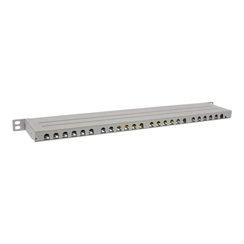 INLINE 19″ Patchfeld Cat.6A 0,5 HE 24-fach, mit Staubschutz, grau