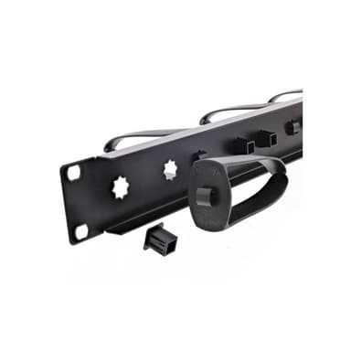 INLINE 19″ Kabelführungspanel, 5 Kunststoffbügel abnehmbar, RAL 9005, schwarz