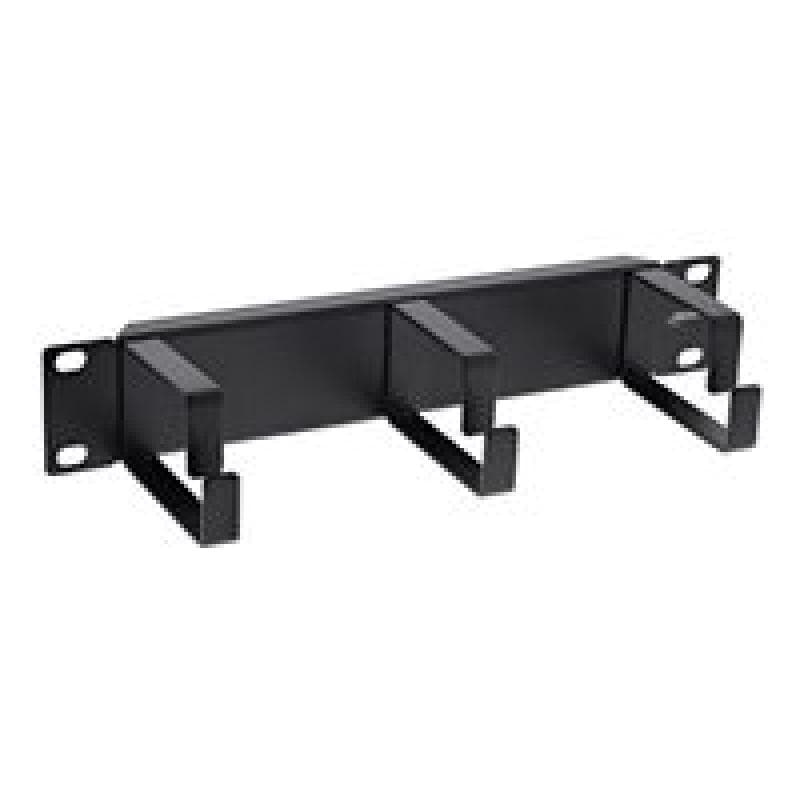 INLINE 10″ Kabelführungspanel, 3 Bügel, RAL 9005, schwarz