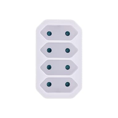 INLINE Steckdosenadapter, Schutzkontakt Stecker an 4x Eurobuchse, weiß