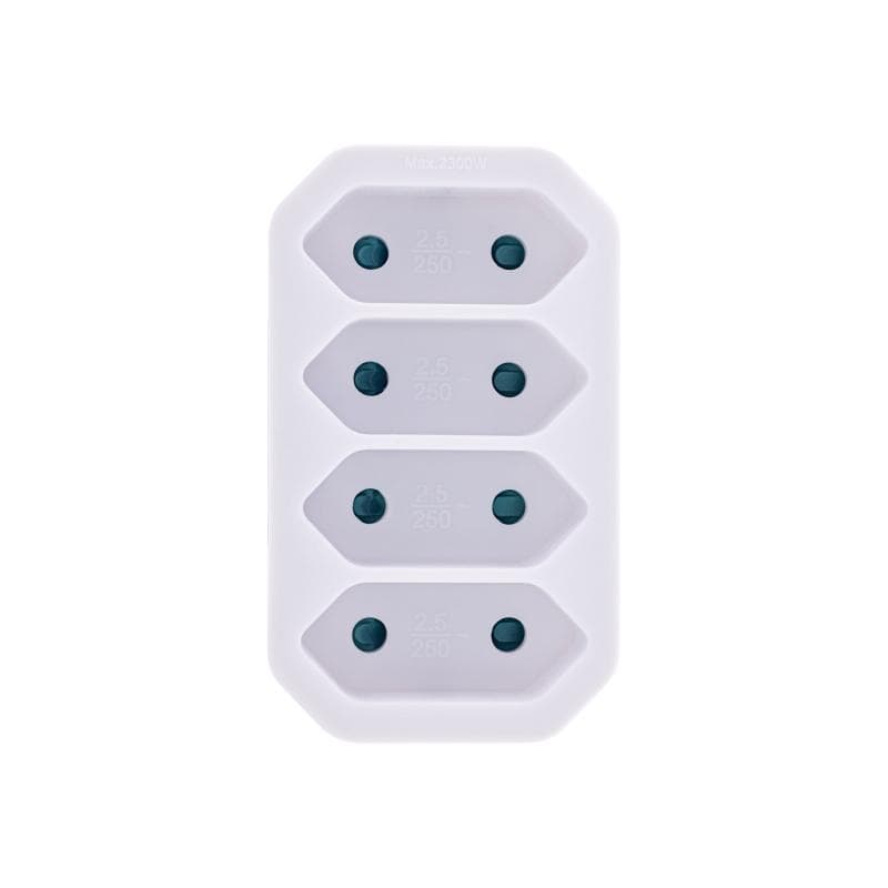 INLINE Steckdosenadapter, Schutzkontakt Stecker an 4x Eurobuchse, weiß