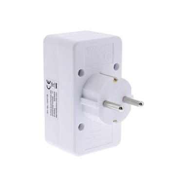 INLINE Steckdosenadapter, Schutzkontakt Stecker an 2x Euro + 1x SK, weiß