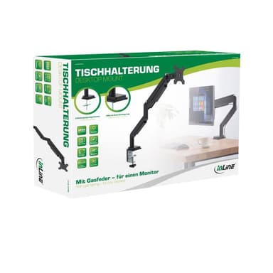 INLINE Tischhalterung mit Lifter und USB/Audio bis max. 82cm 32″ 9kg