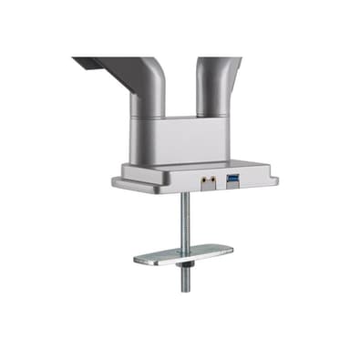 INLINE Tischhalterung mit Lifter & USB/Audio, 2 Monitore bis 81cm (32″),silber