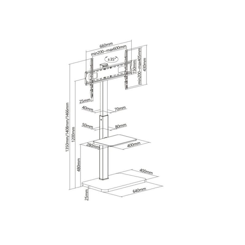 EQUIP 650342 37″-70″ Artikulierende TV-Wandmontagehalterung