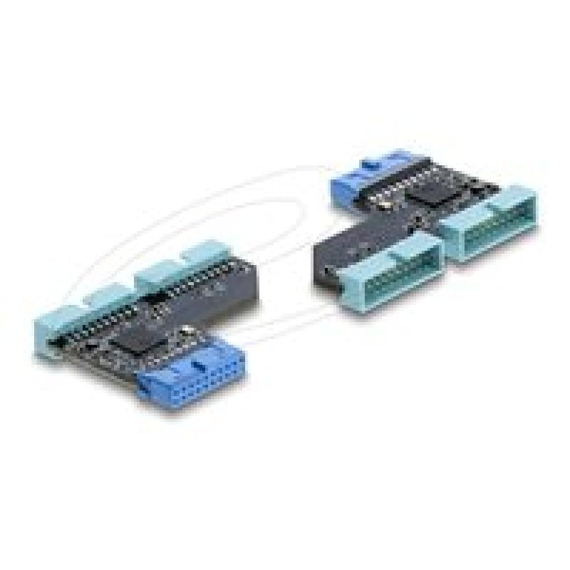 DELOCK USB 5 Gbps Hub 20 Pin Pfostenbuchse zu 2 x USB 5 Gbps