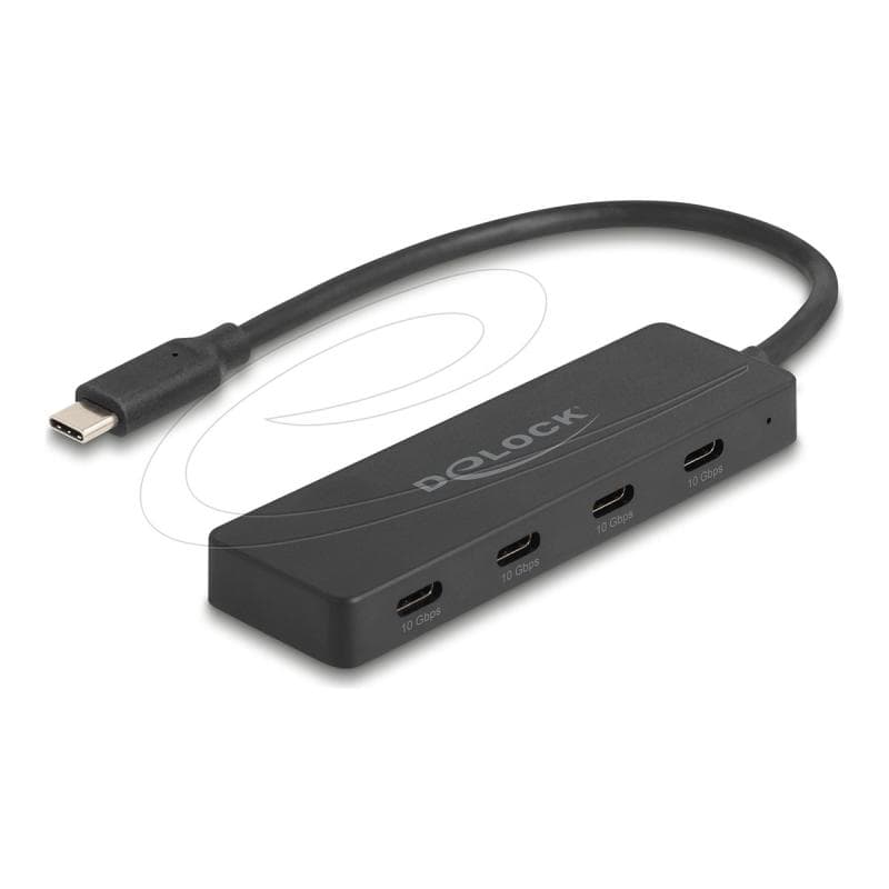 DELOCK USB 10Gbps USB-C Hub mit 4x USB-C Buchse schwarz