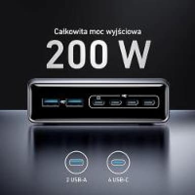 ANKER Prime - Netzteil - GaN - 200 Watt - 5 A - 6 Ausgabeanschlussstellen (4 x USB-C, 2 x USB)