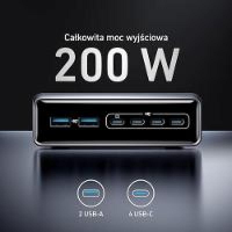 ANKER Prime - Netzteil - GaN - 200 Watt - 5 A - 6 Ausgabeanschlussstellen (4 x USB-C, 2 x USB)