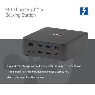 CLUB3D Thunderbolt5 13-in-1 Dockingstation 3 Displays  St/Bu