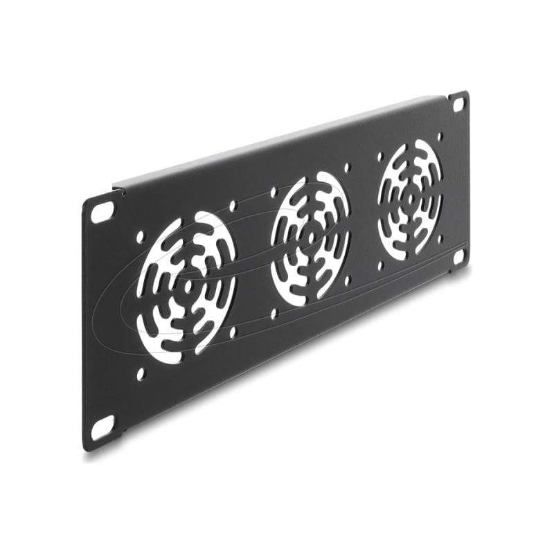 DELOCK 25,4cm 10Zoll 2 HE Rackblende fur 3 Lufter 60 x 60mm dunkelgrau