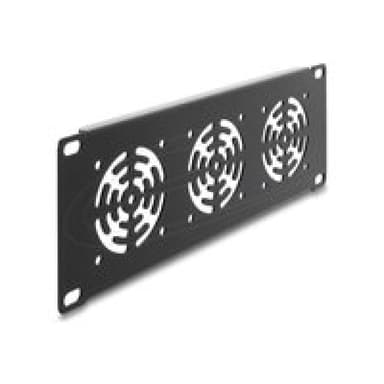 DELOCK 25,4cm 10Zoll 2 HE Rackblende fur 3 Lufter 60 x 60mm dunkelgrau