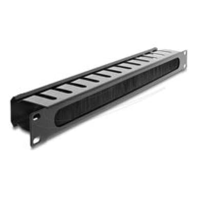 DELOCK 48,26cm 19Zoll Kabelmanagement Rangierpanel mit Burste 1 HE schwarz