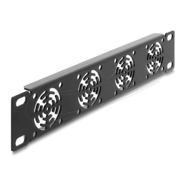 DELOCK 25,4cm 10Zoll 1 HE Rackblende fur 4 Lufter 40 x 40mm dunkelgrau