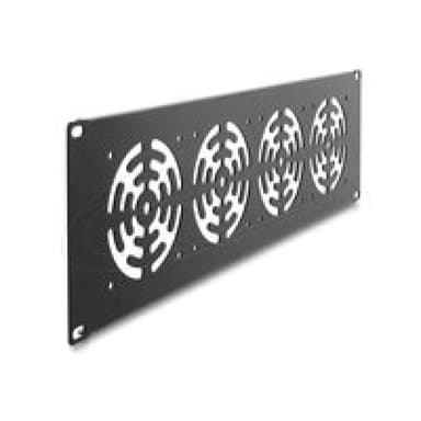 DELOCK 48,26cm 19Zoll 3 HE Rackblende fur 4 Lufter 92 x 92mm dunkelgrau