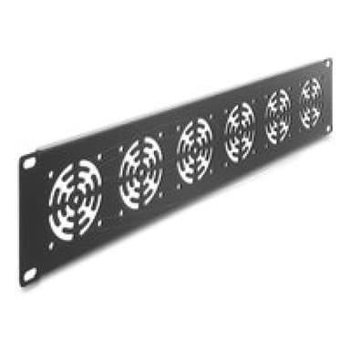 DELOCK 48,26cm 19Zoll 2 HE Rackblende fur 6 Lufter 60 x 60mm dunkelgrau