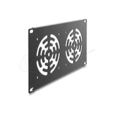 DELOCK 25,4cm 10Zoll 3 HE Rackblende fur 3 Lufter 92 x 92mm dunkelgrau